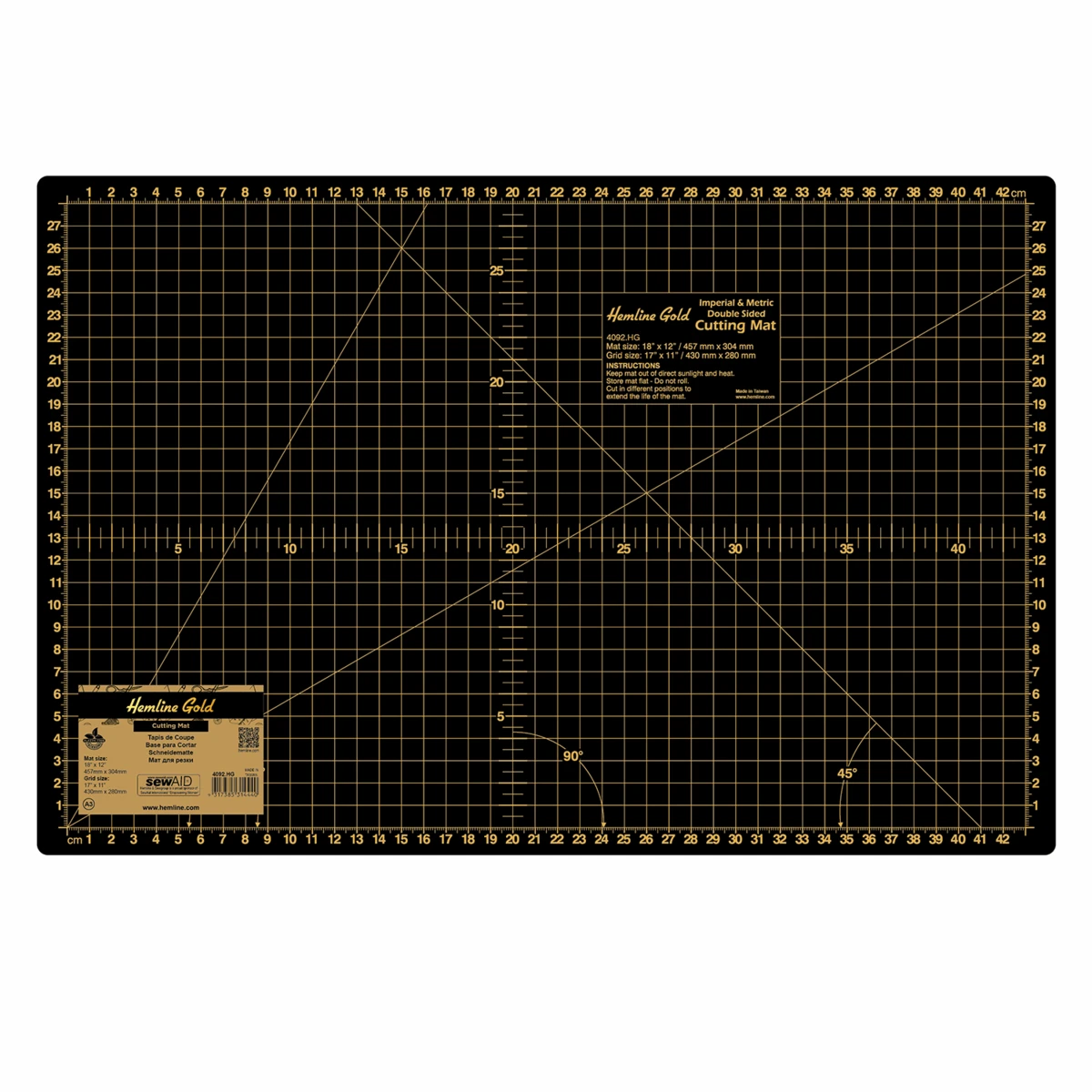 Premium Medium A3 Cutting Mat - 45cm X 30cm *Hemline Gold Edition* 3 Premium Medium A3 Cutting Mat - 45cm X 30cm *Hemline Gold Edition*