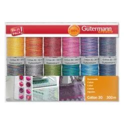 Gutermann Cotton Thread Set No.30 - 12 X 300m (Colour Assortment 2) -Singer Store 734023 2 ALT