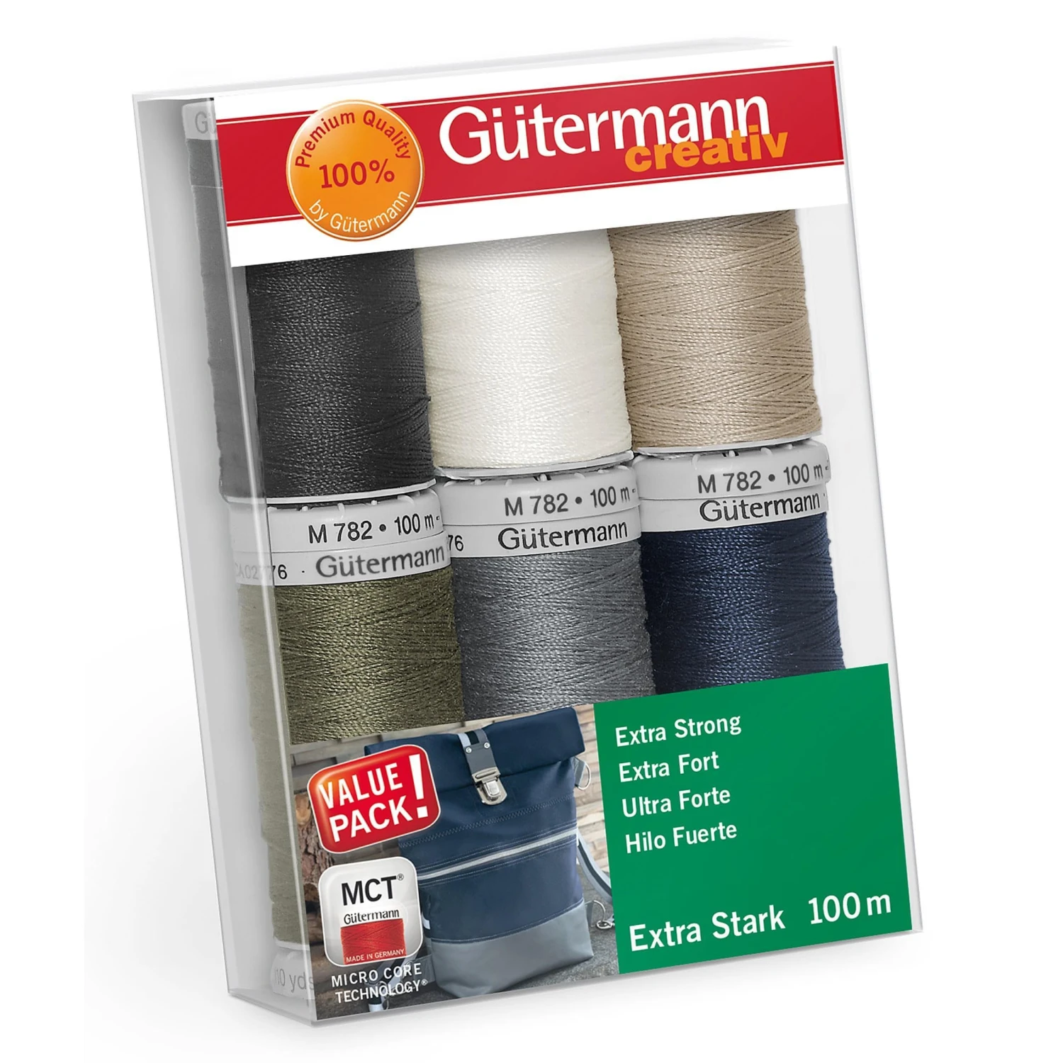 Gutermann Extra Strong Thread Set - 6 X 100m 3 Gutermann Extra Strong Thread Set - 6 X 100m