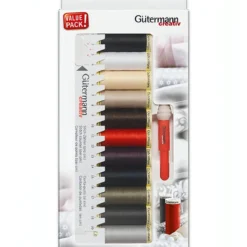 Gutermann Thread Set - Sew-All - 11 X 100m, Ruler And Mini Seam Fix (Assorted)