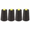 Pack Of 4 X Overlocker Thread Cone 5000m Extra Large - Black - Designed For Overlockers
