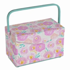 Floral Dream Sewing Box With Lid - Medium