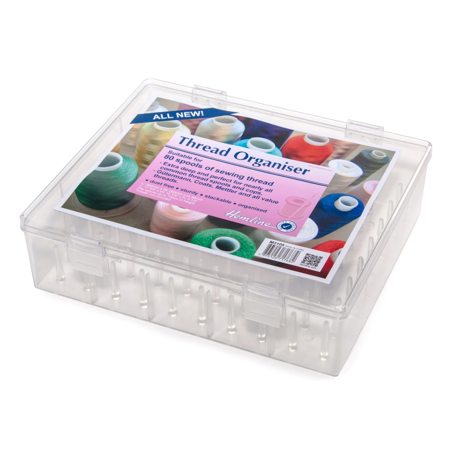 Thread Organiser, Clear For 80 Spools 3 Thread Organiser, Clear For 80 Spools