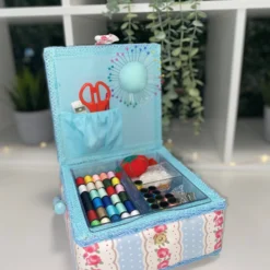 Luxury Craft Storage With Deluxe Craft Sewing Kit - Blue -Singer Store bluecraft2 scaled