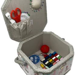 Octagon Sewing Box With Deluxe Craft Kit