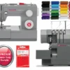 Singer Heavy Duty Bundle - 4432 - 32 Stitch Heavy Duty Sewing Machine + Heavy Duty HD0405S Overlocker + 24 X Threads + Extra Needle Pack