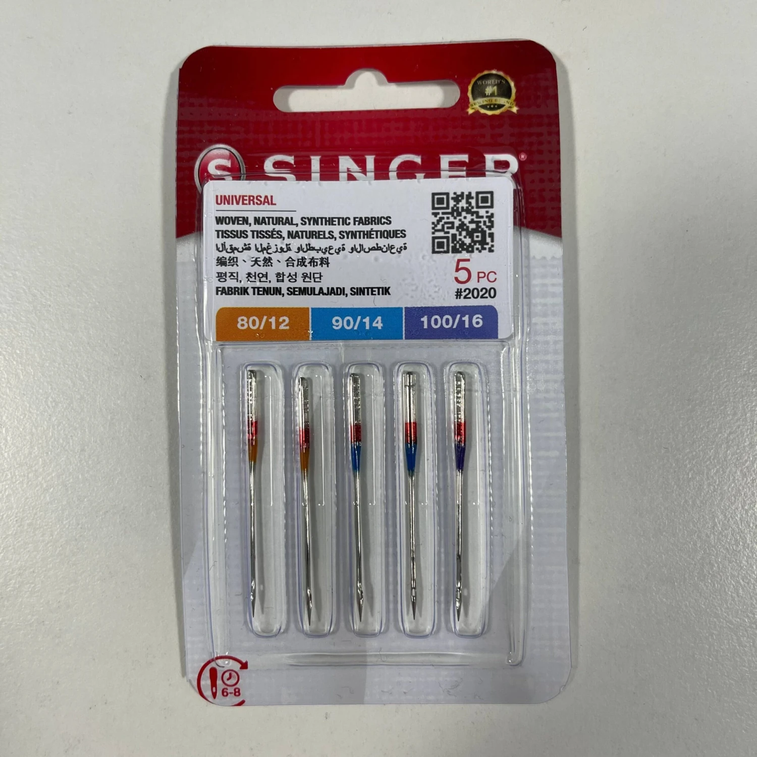 5 X Singer Needles (2020) Universal Assorted 80/11, 90/14, 100/16 3 5 X Singer Needles (2020) Universal Assorted 80/11, 90/14, 100/16