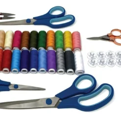 Sewing Bee Ultimate Bundle With 50+ Pieces - Thread Set, Scissor Set, Needle Pack, Bobbin Pack, Rose Gold Scissors, Thread Cutter, Tailors Chalk Set